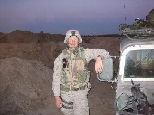 Ian Hobbs during his service with the United States Marine Corps in Iraq.