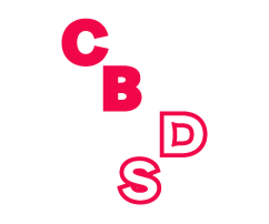 Counter Balance Dance Studio lettermark in irregular stacked red
