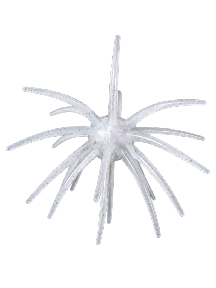 White custom fishing Urchin lure on a black background.