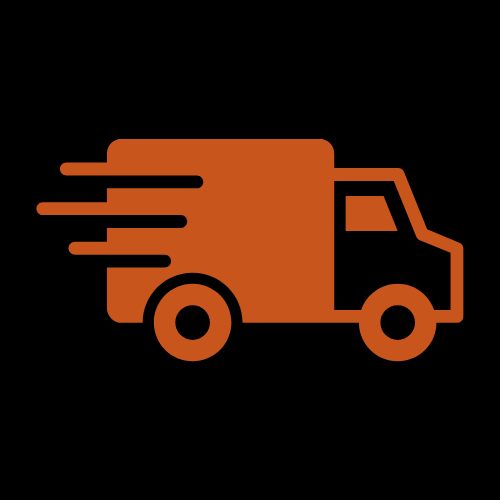 Fast delivery truck icon in Tri-Star Tackle orange.