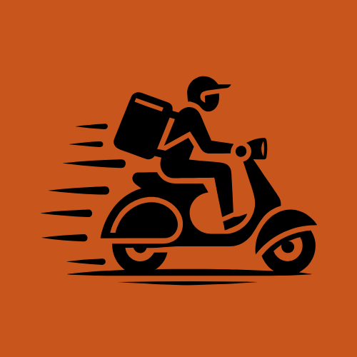 Local delivery courier riding a scooter.