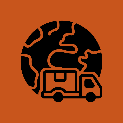 Nationwide shipping truck and globe icon.