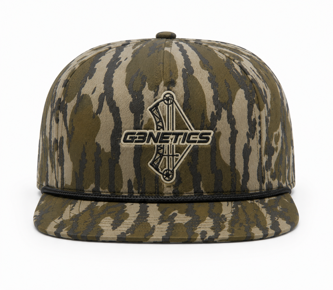 Camouflage baseball cap with an embroidered patch of G3NATICS logo in the center.