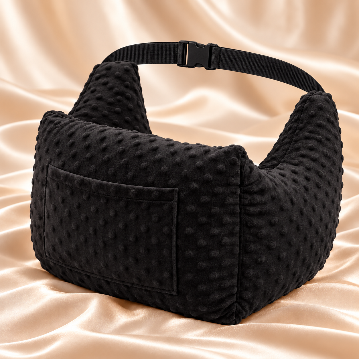 Black Textured Support Pillow on Satin.png