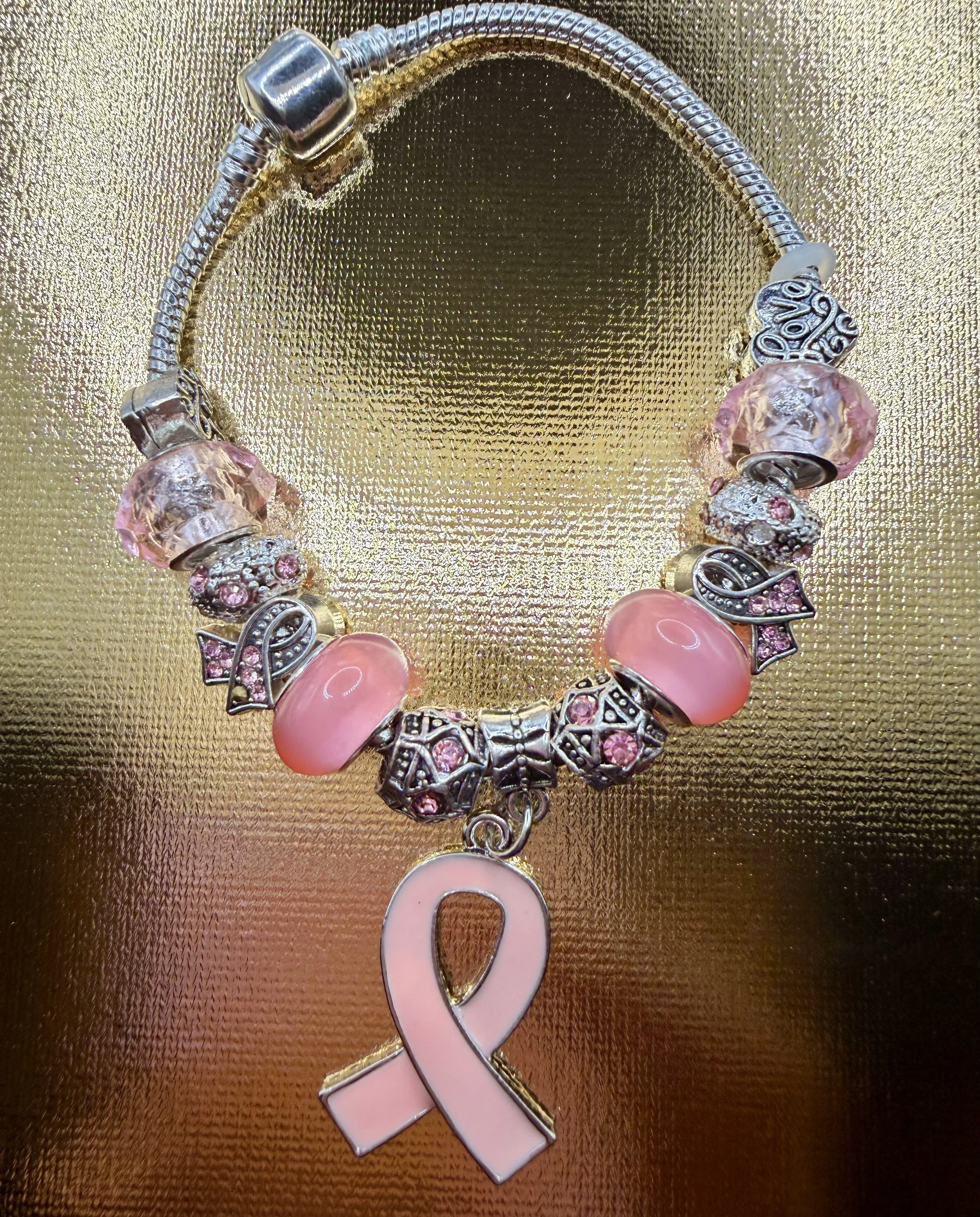Breast Cancer Charm Bracelet