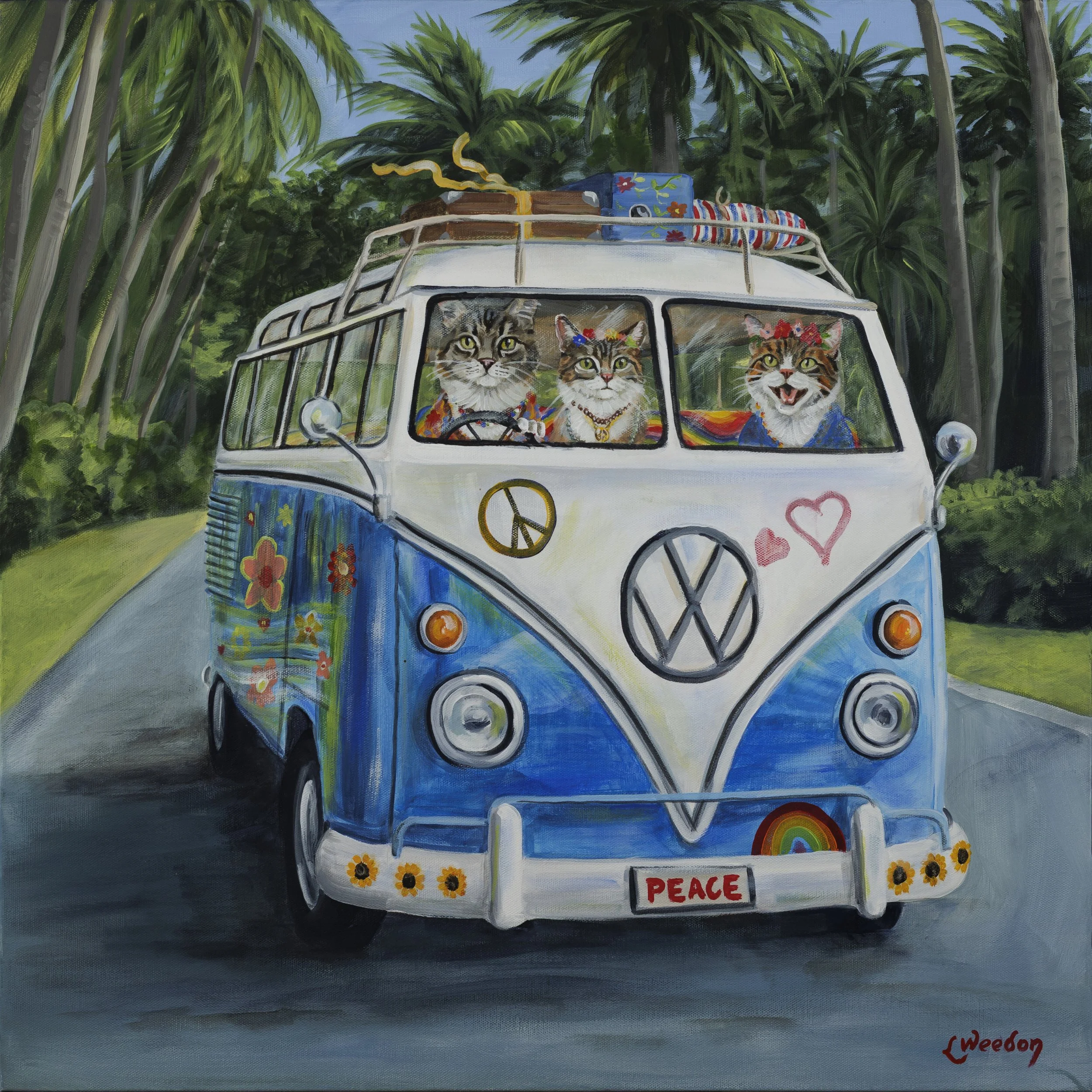 Cats in Kombi Van