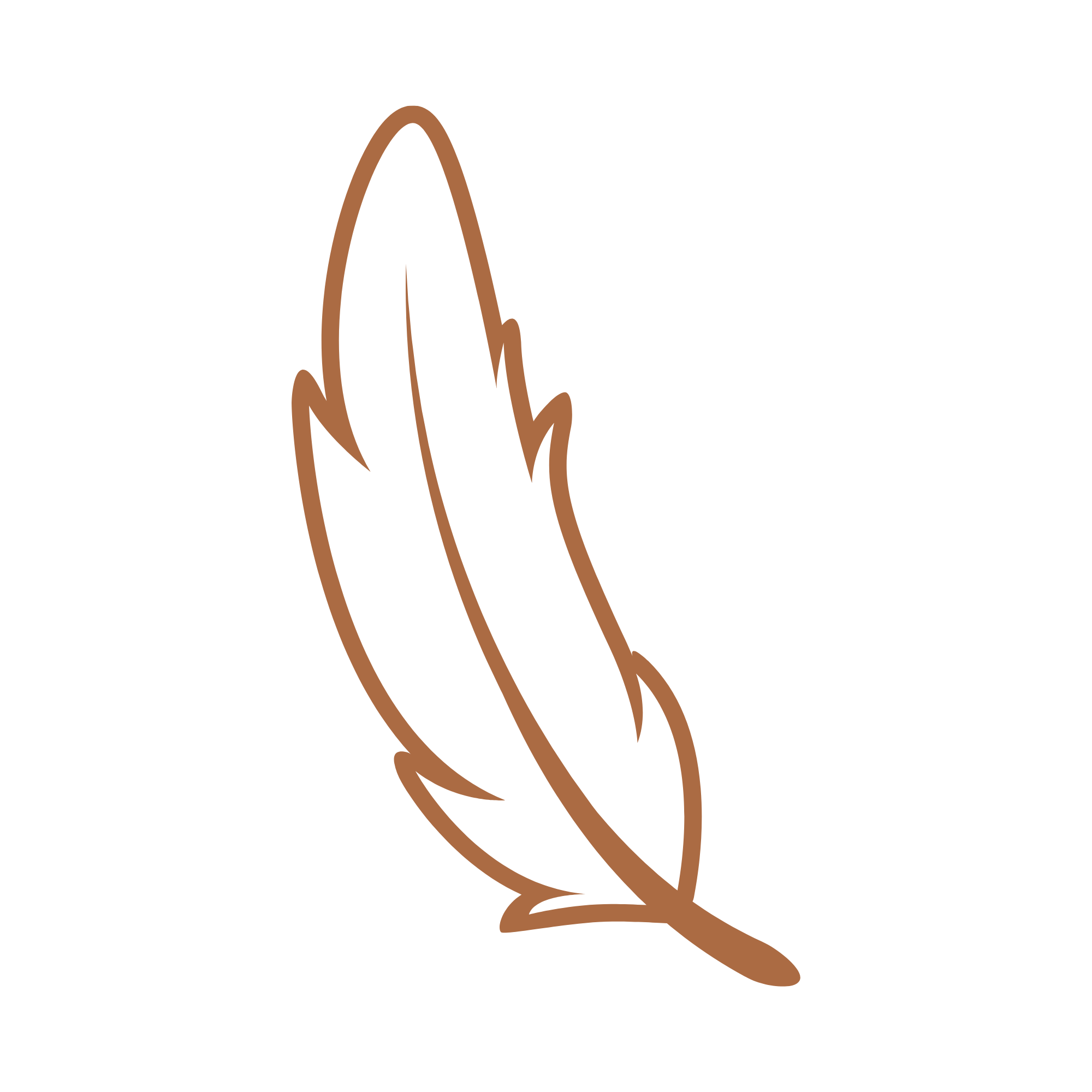Illustration of a hand drawing with brown marker on black background
