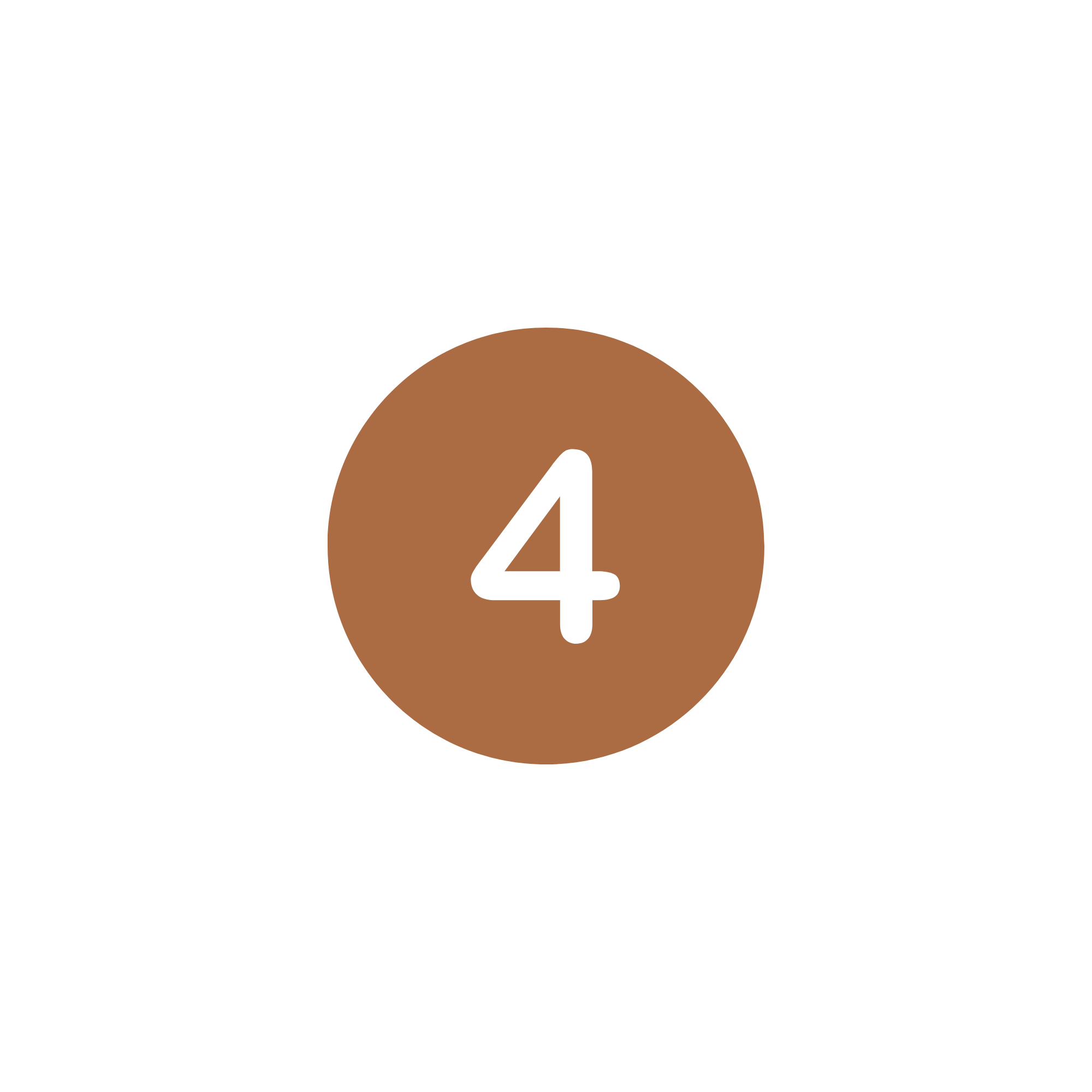 A countdown timer with the number 4 inside a brown circle on a black background.