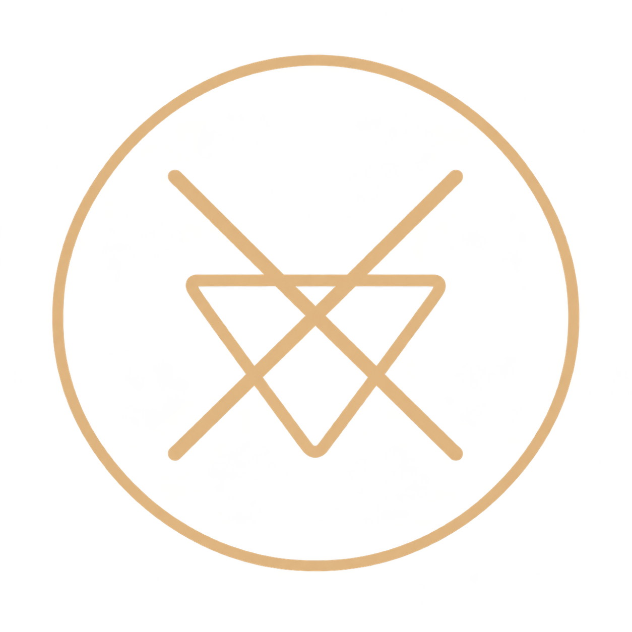 An illustration of a pentagram inside a circle, with yellow and red color accents on the black background.