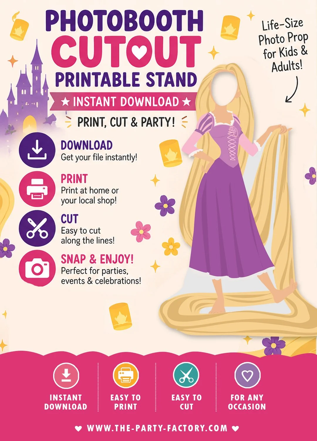 Rapunzel Printable Life-Size Photo Booth Cutout Stand