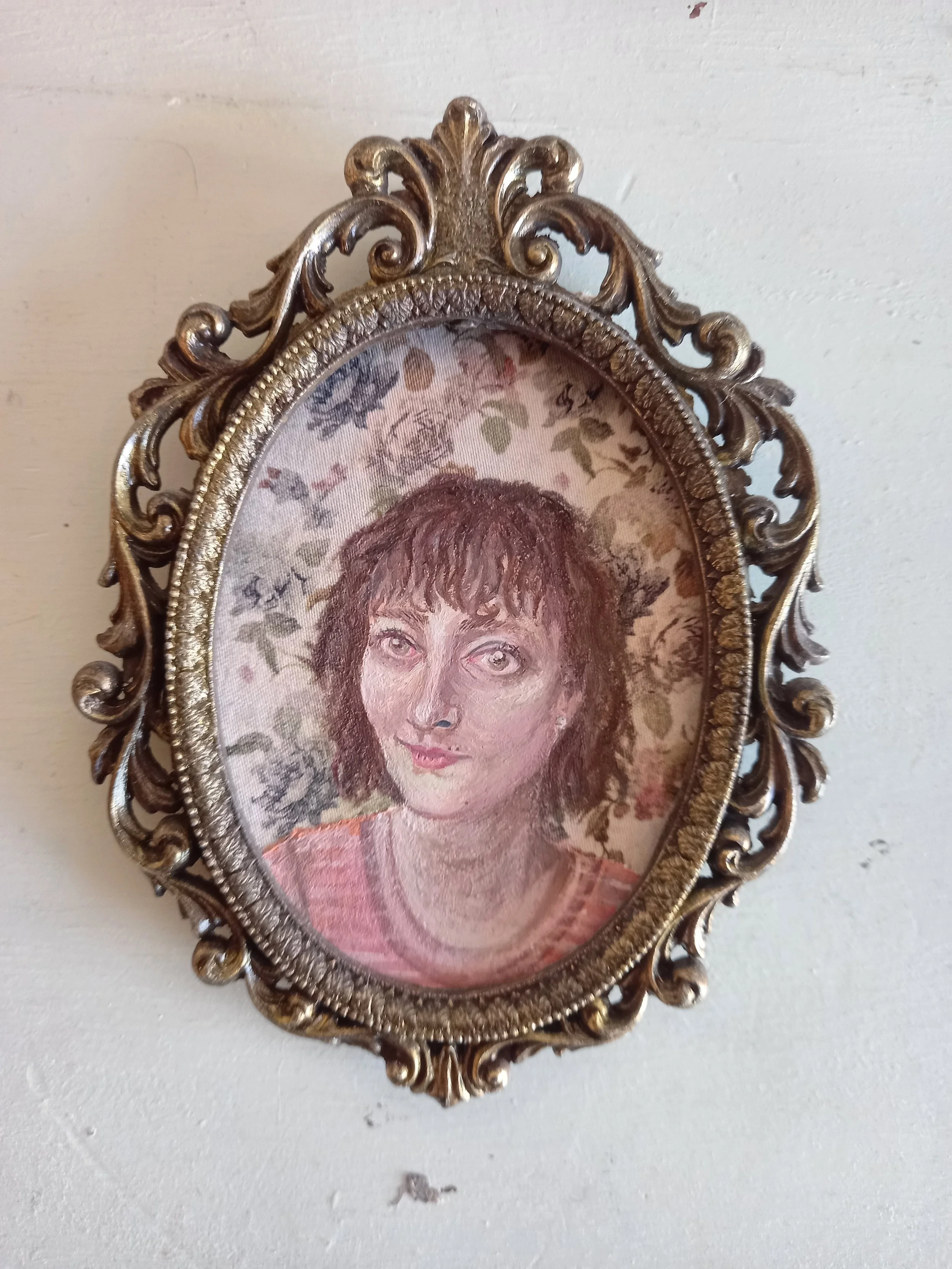 Self-Portrait of Catherine Warren, oil paint on cloth, 2025