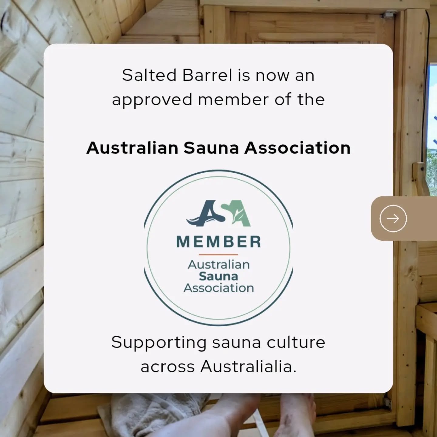 A little milestone we&rsquo;re pretty proud of. 

Salted Barrel is now an approved member of the Australian Sauna Association.

For us, it&rsquo;s about more than having a new logo to stick on Betty. It&rsquo;s about being part of a growing Australia