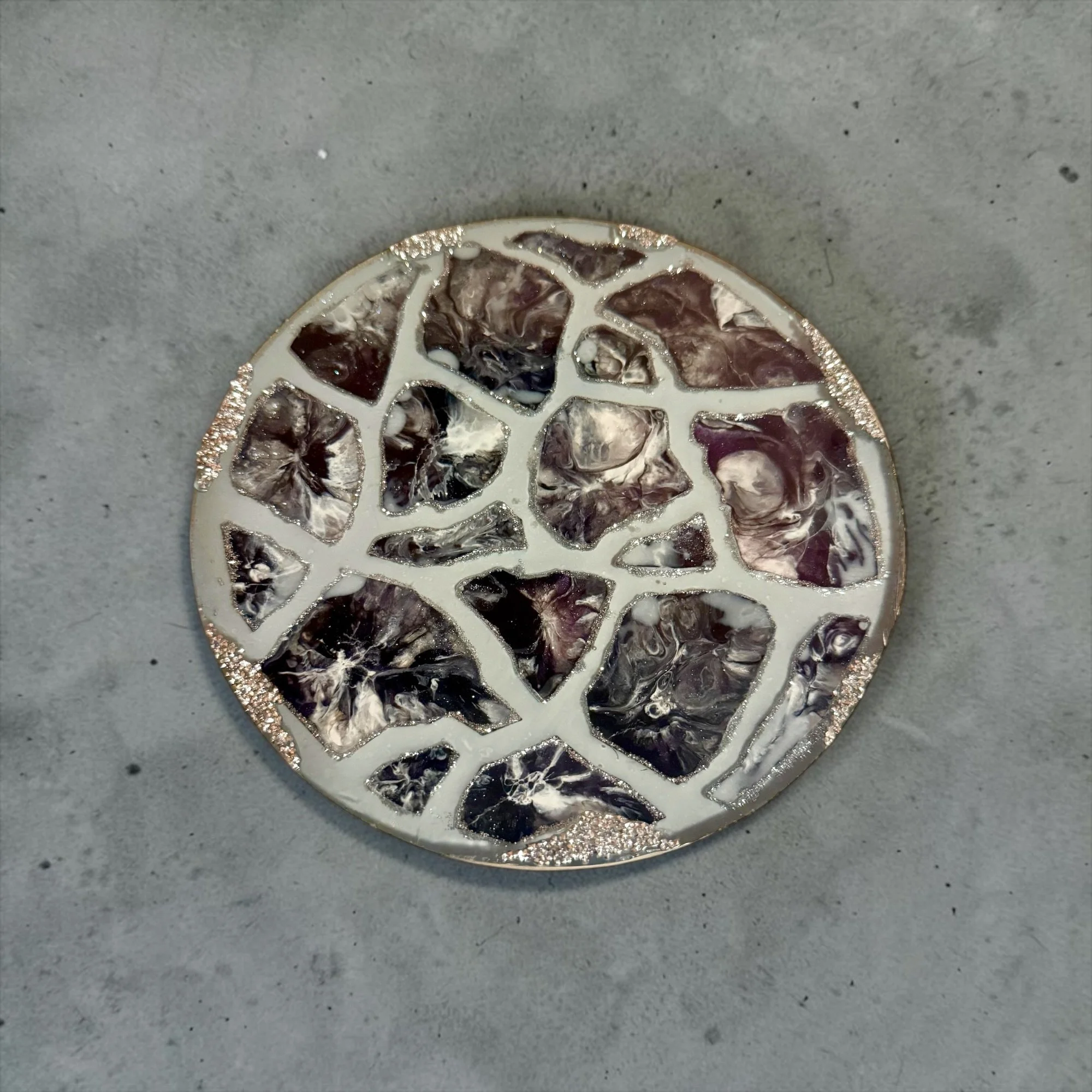 Elegant Silver Geode Lazy Susan