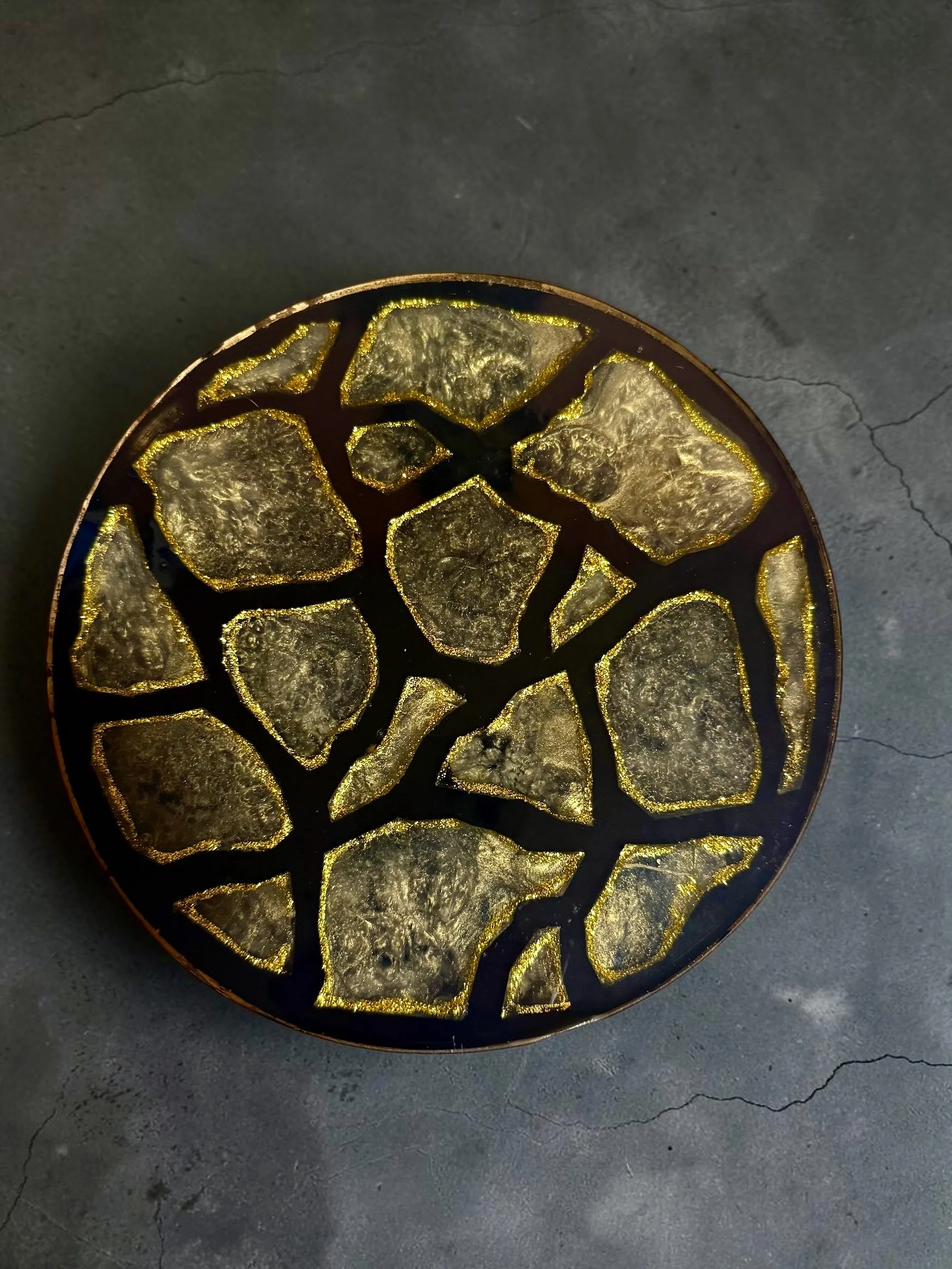 Golden Geode Lazy Susan