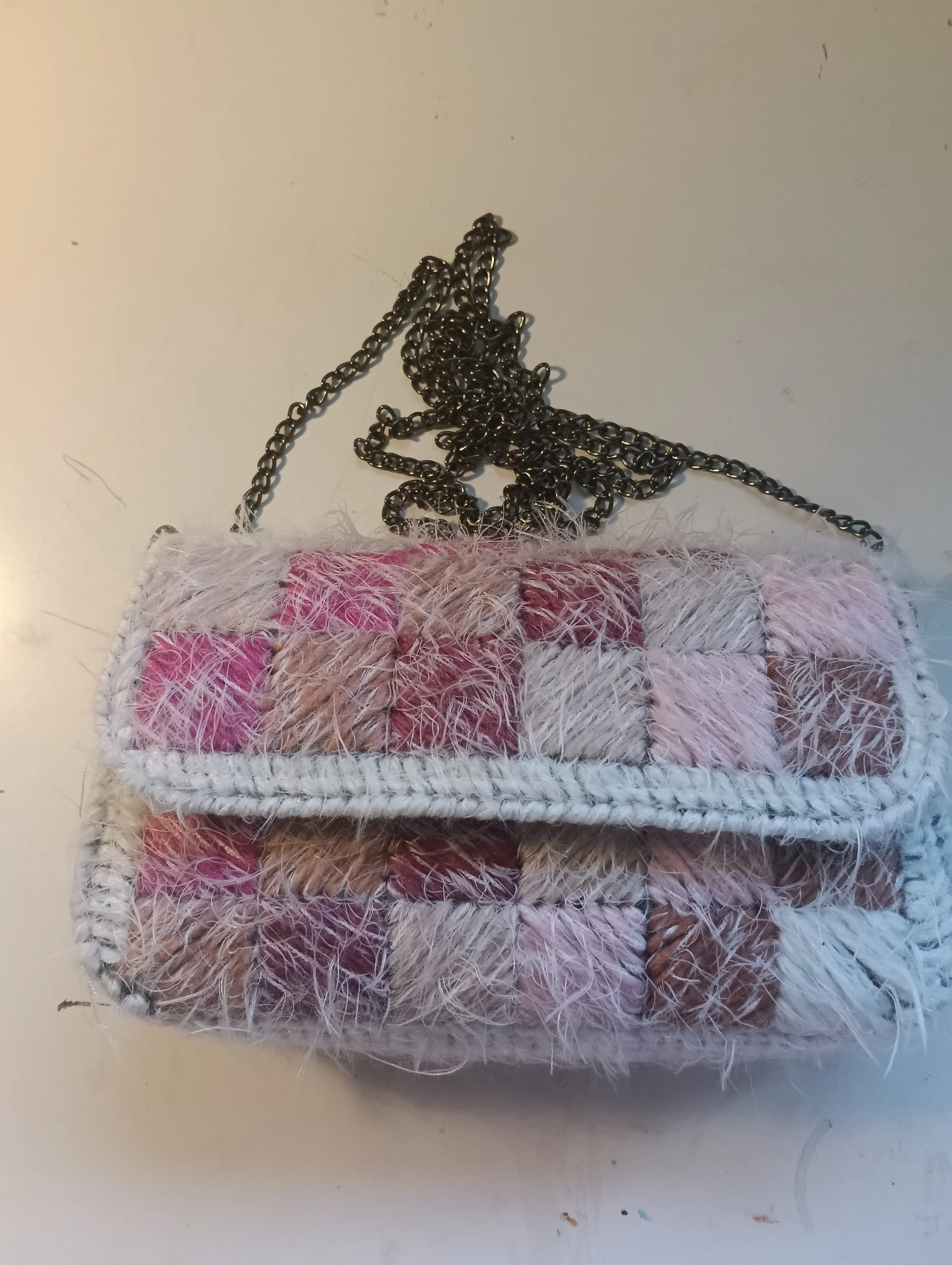 Handmade Yarn Handbag – Small Clutch / Medium Shoulder Bag