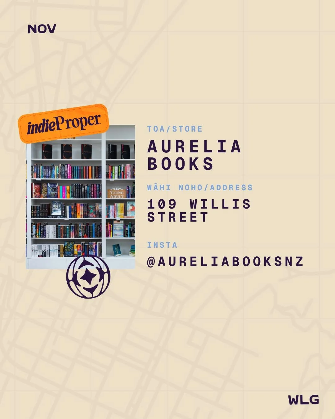 Aurelia Books is Wellington's boutique independent bookshop &ndash; located at 109 Willis Street. Aurelia has stories for everyone &ndash; from literary classics to cookbooks, memoirs, children's books and sci-fi &amp; fantasy. 
They are offering a c