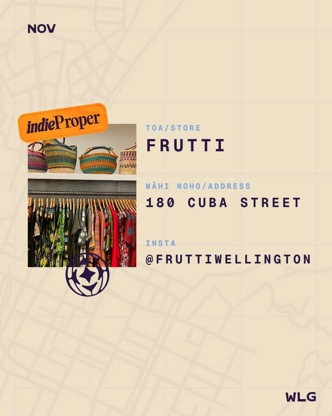 Meet Frutti.
Frutti has been a vibrant, independent designer boutique on Cuba street for 30 years.  Stocking Surge and Devol Clothing who are proudly made in NZ.  Jewellery by Bribiesca, Flying Dog and Hayley Burnett , Hats by Liza Foreman, and inter