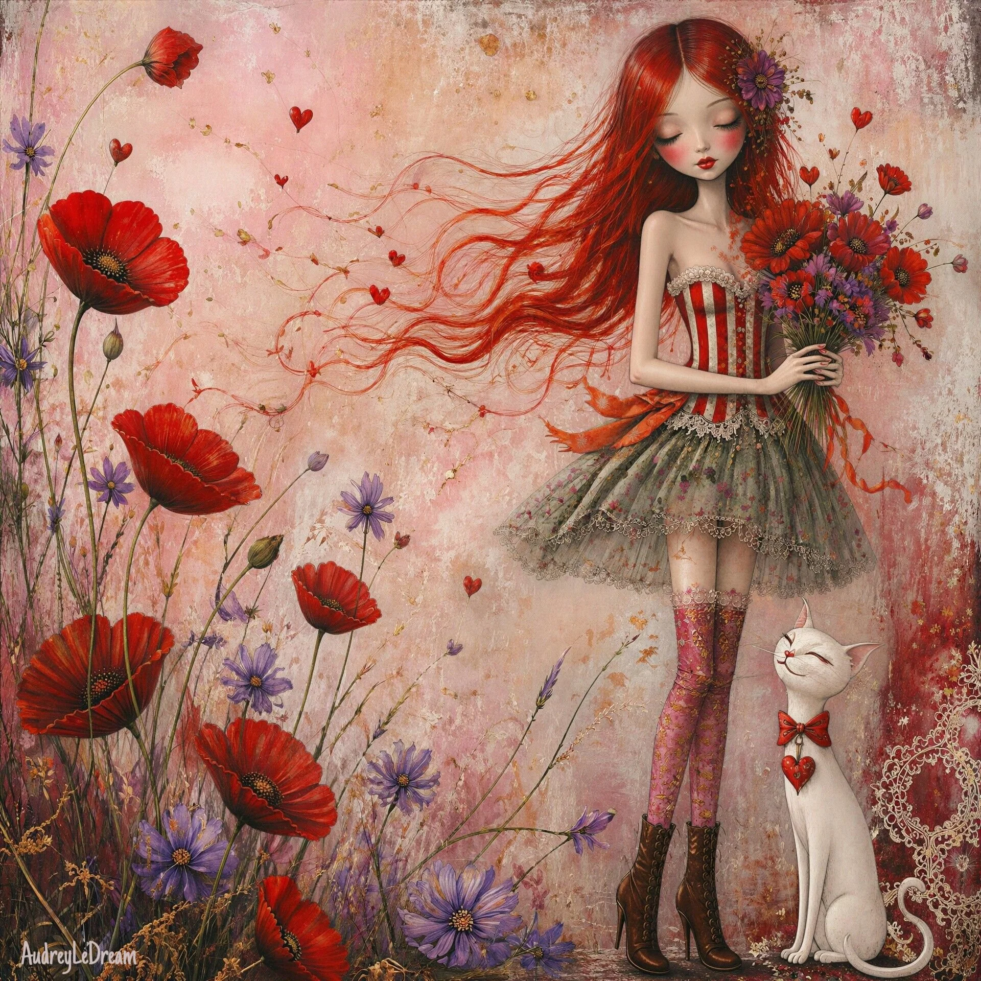 poppies and white cat (2).jpg