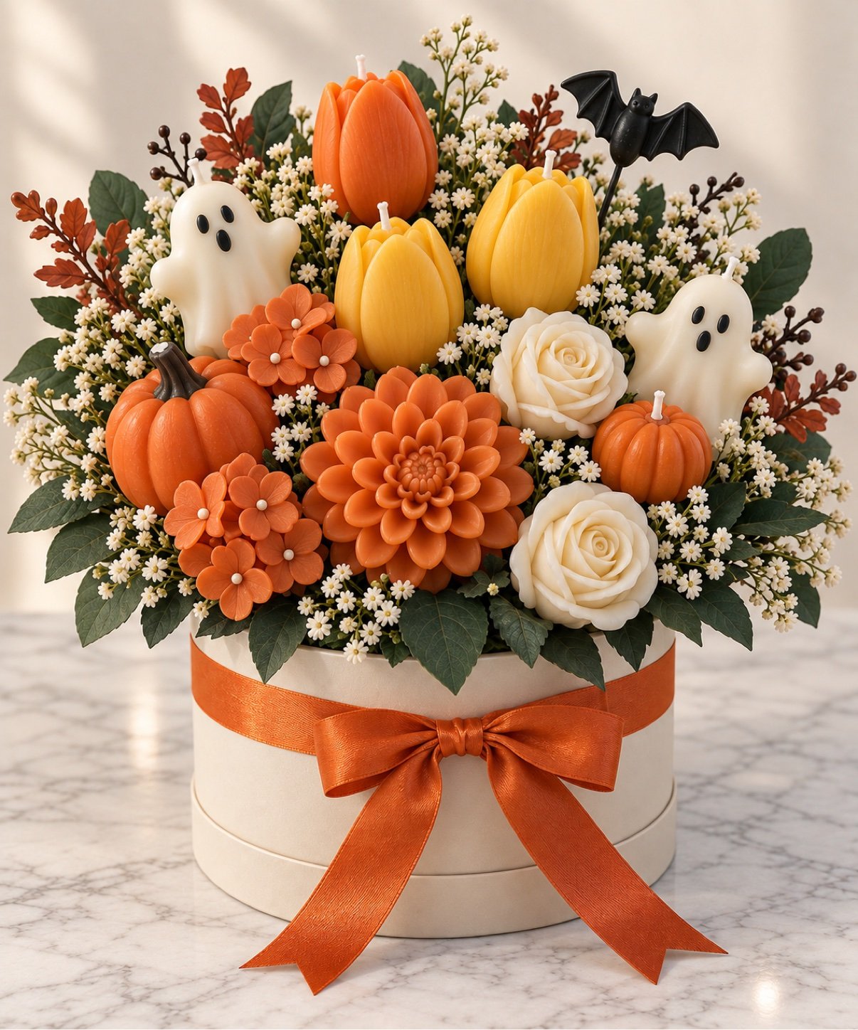 Pumpkin Patch Party Halloween candle bouquet, handmade in Los Angeles — ODazzled