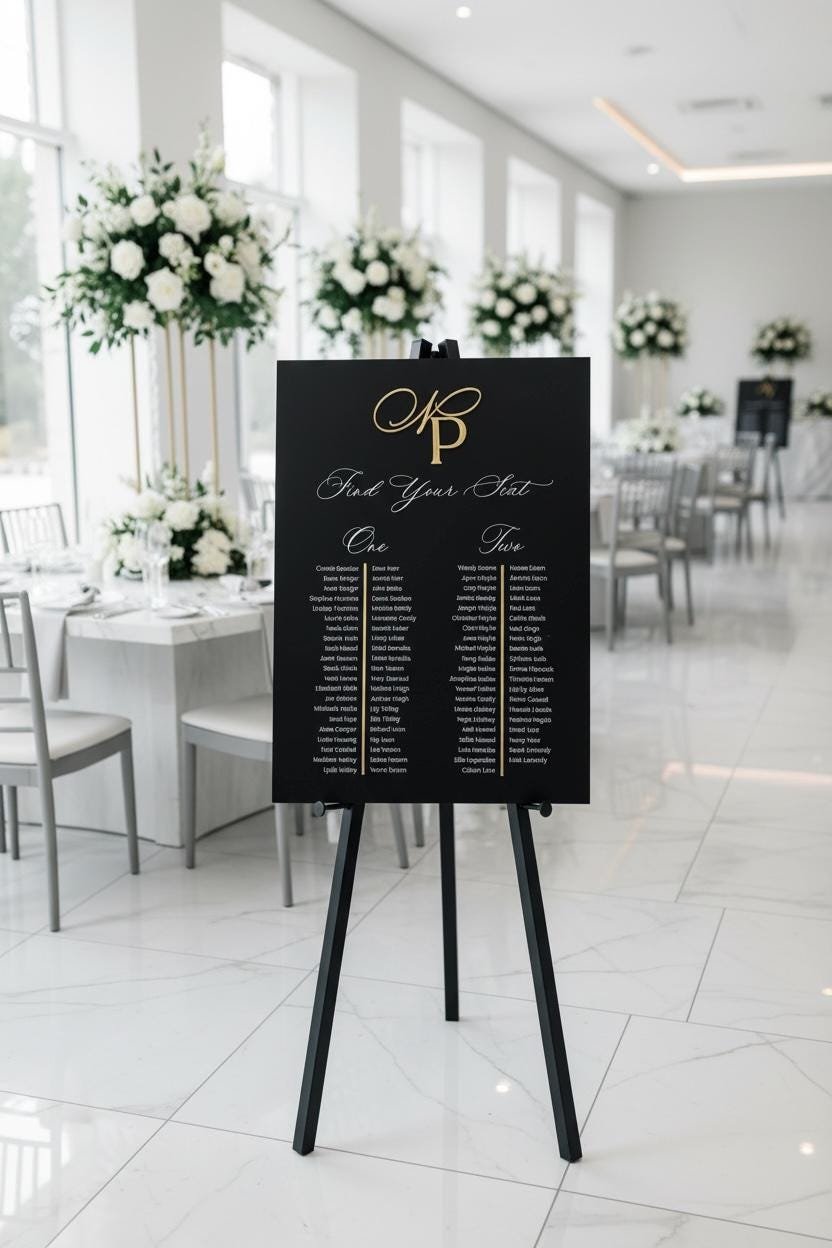 Personalised Monogram Acrylic Wedding Seating Plan