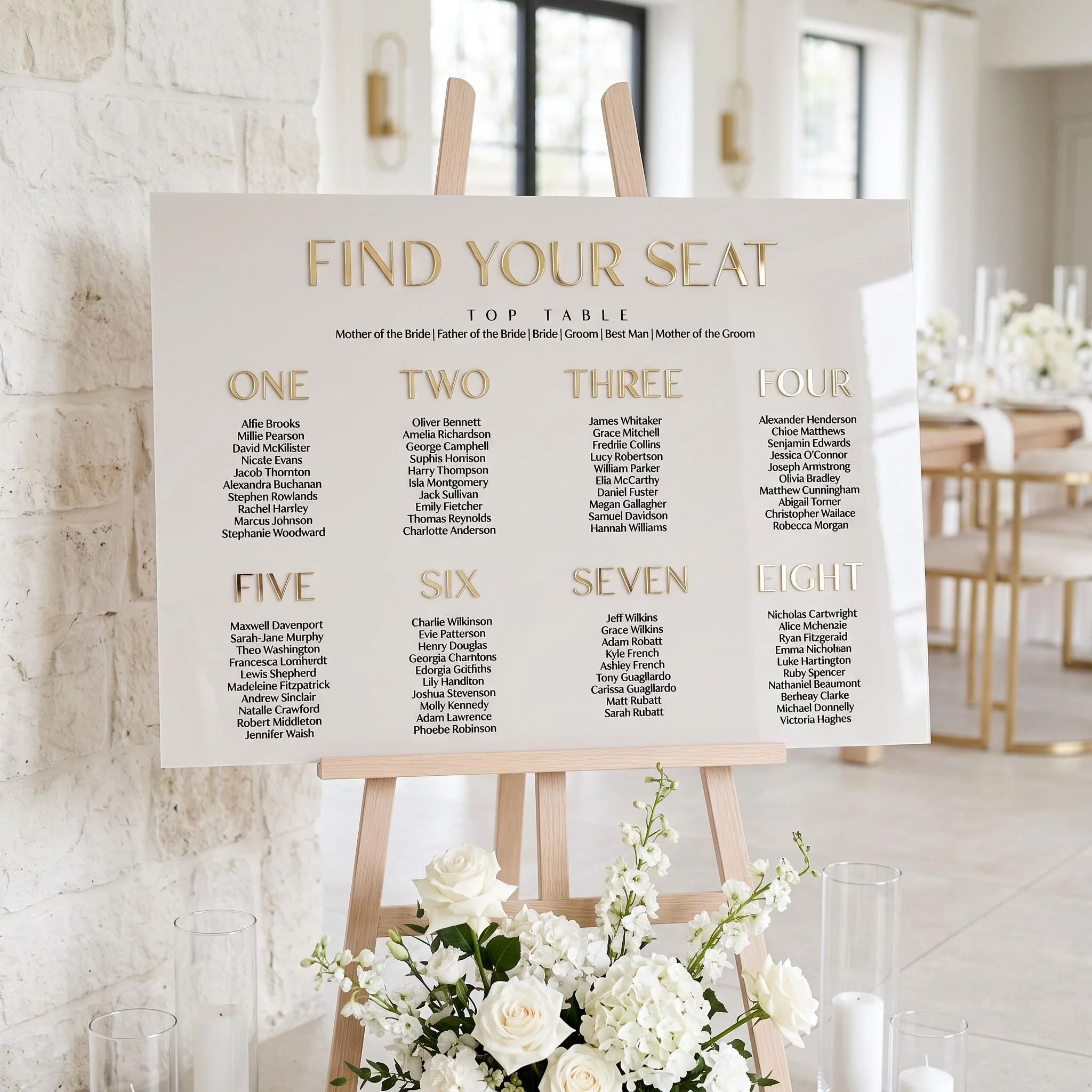 3D Table Numbers Acrylic Wedding Seating Plan