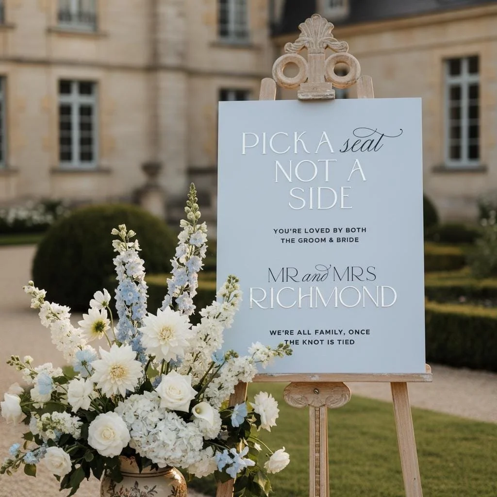 Pick a Seat, Not a Side Acrylic Wedding Sign