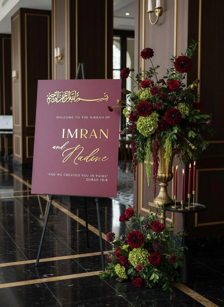 Personalised Arabic Acrylic Wedding Welcome Sign
