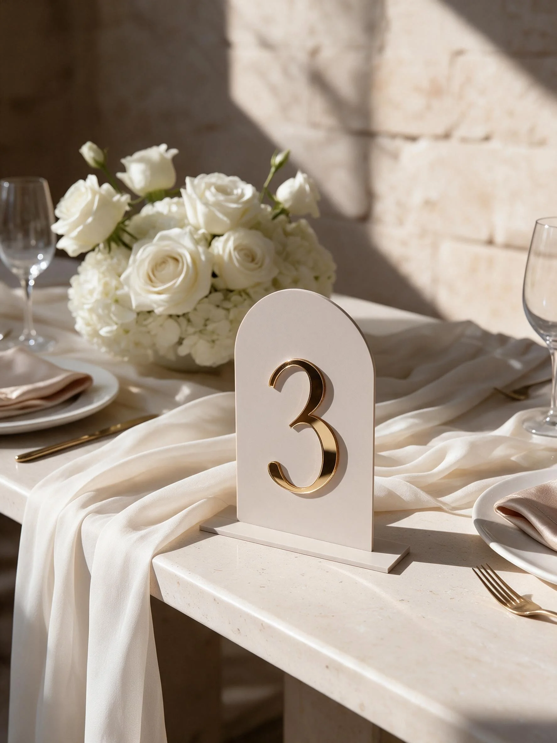 Mini Dome Acrylic Wedding Table Numbers
