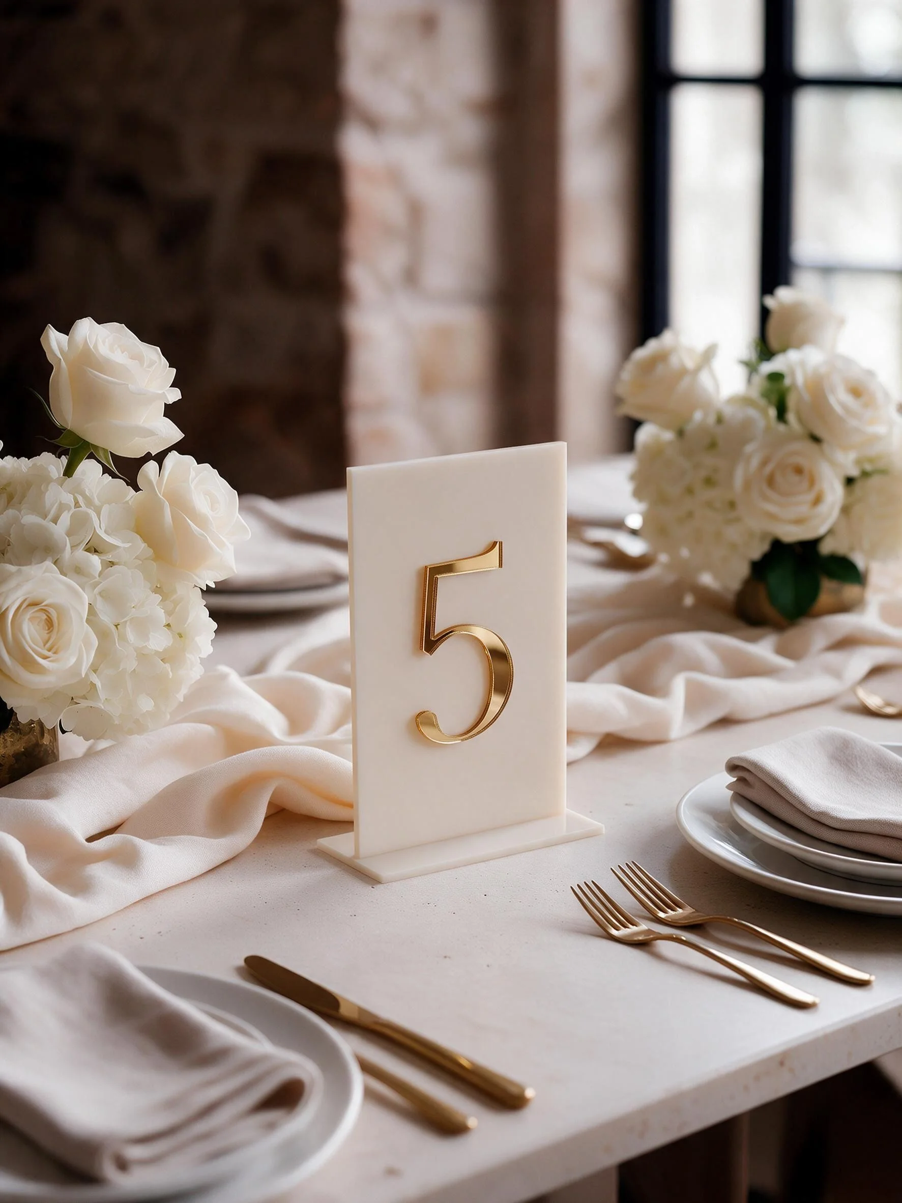 Mini Rectangle Acrylic Wedding Table Numbers
