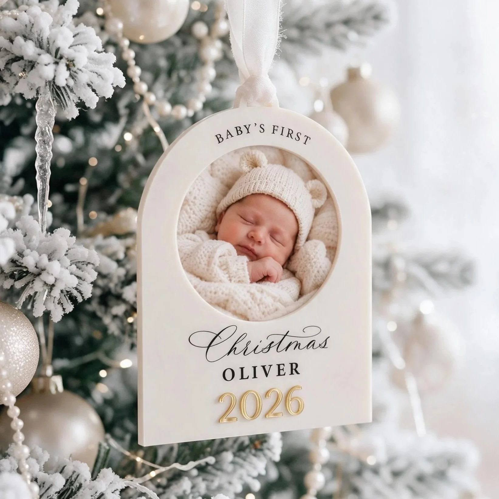 Baby’s First Christmas Photo Ornament, New Baby Gift