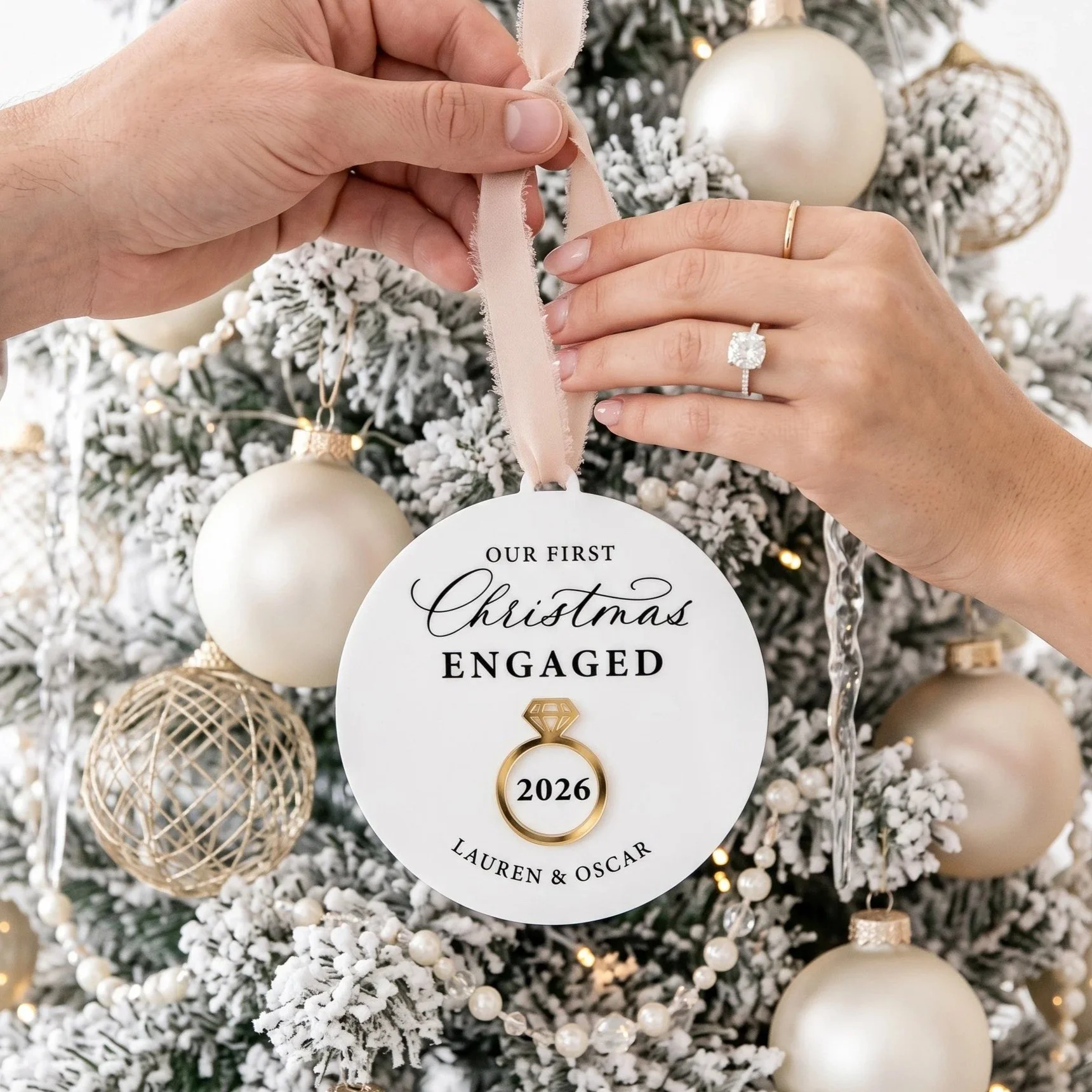 First Christmas 'Engaged' Bauble 2026