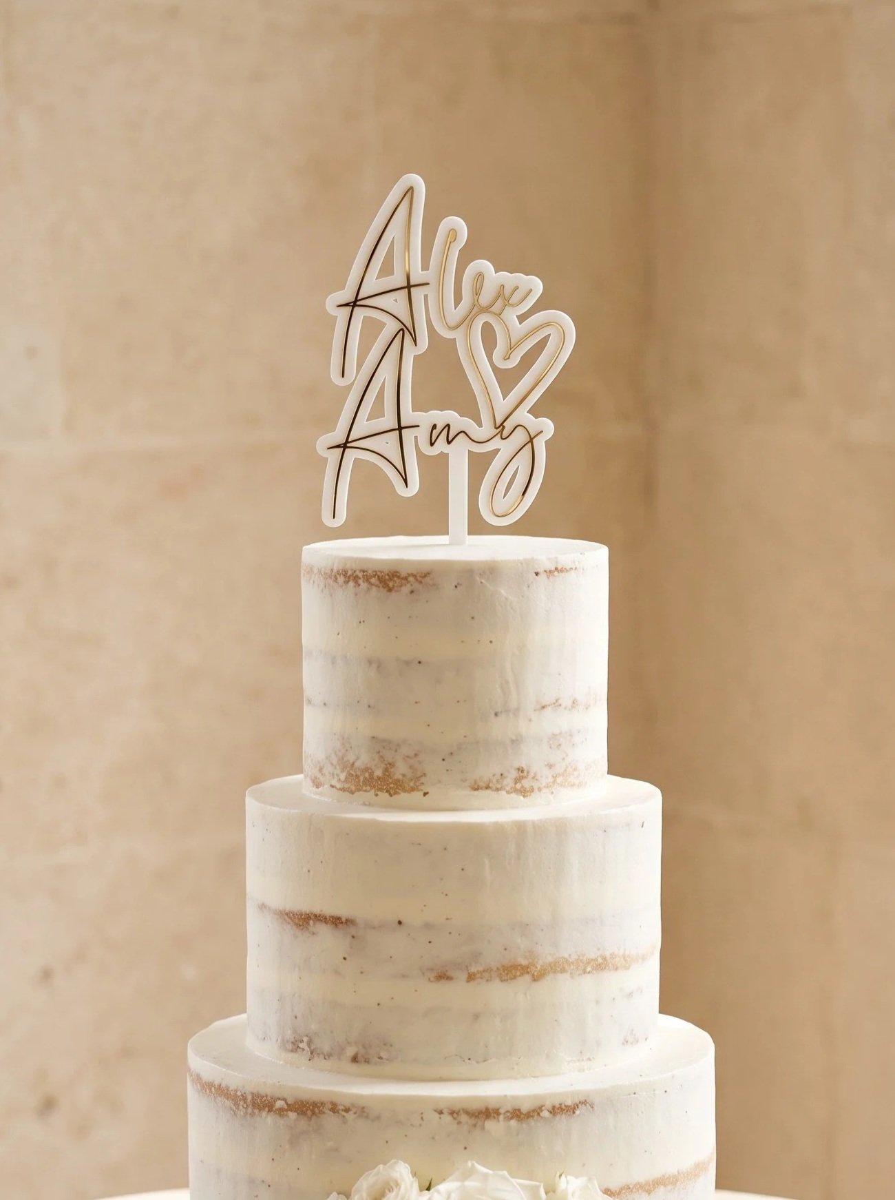 Personalised 3D Acrylic Wedding Cake Topper