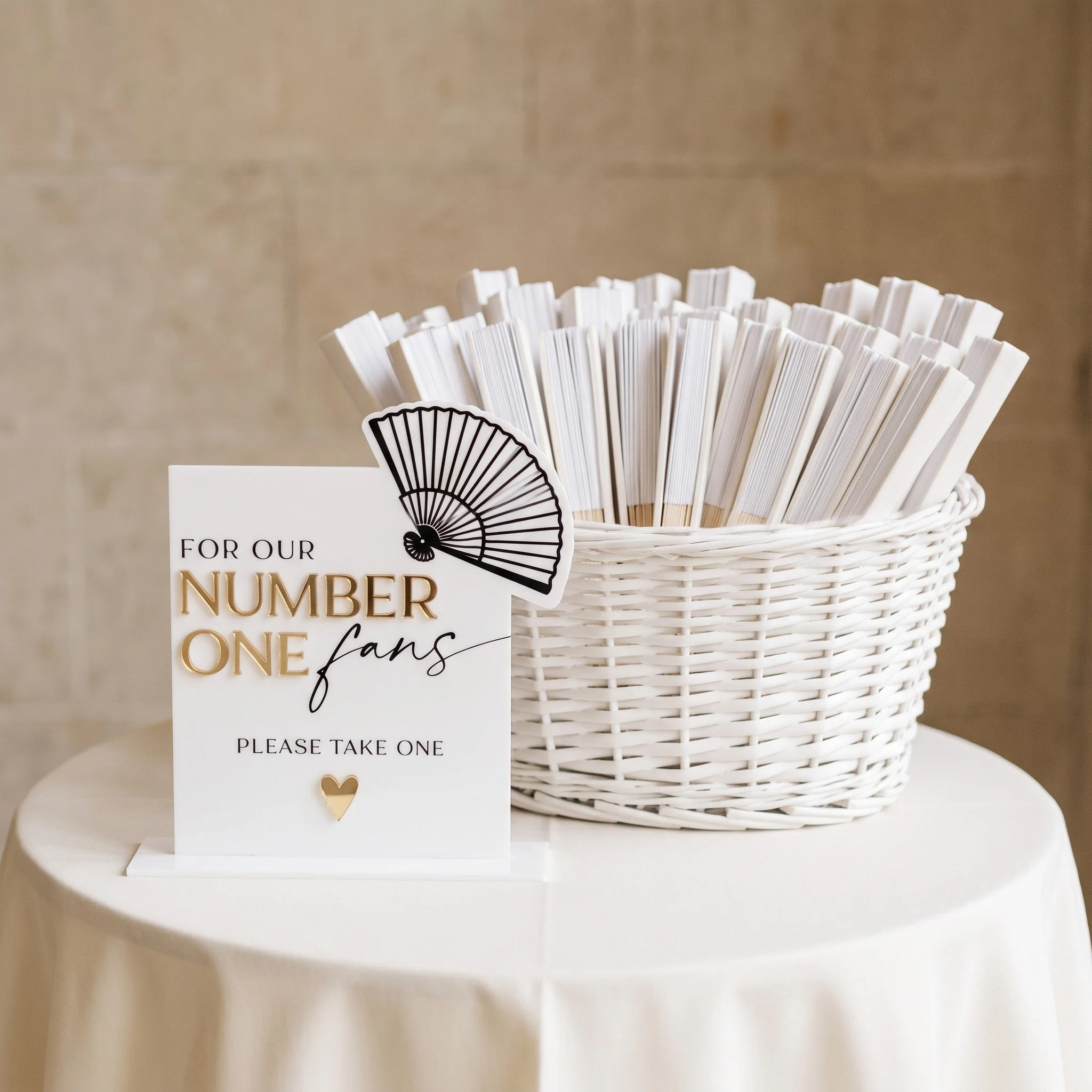Personalised acrylic Number One Fans sign with raised 3D lettering and a display base.