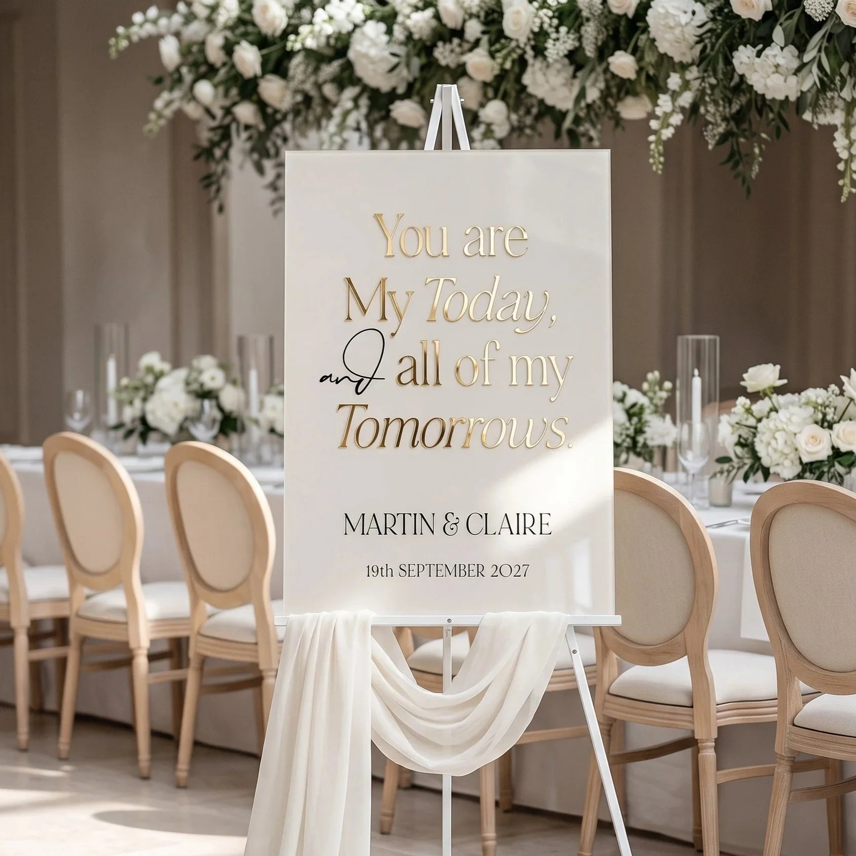Personalised Quote Acrylic Wedding Welcome Sign