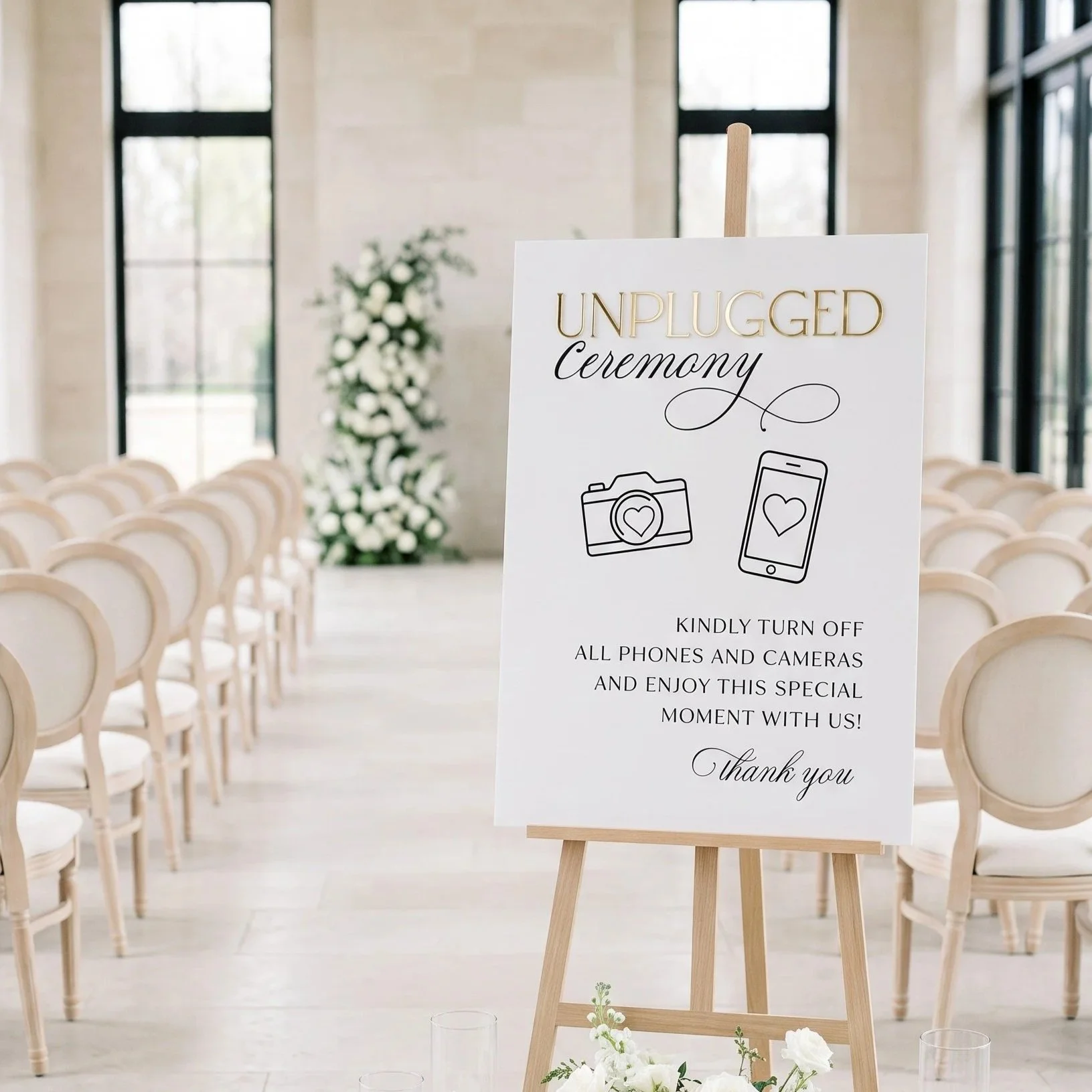 Personalised Unplugged Ceremony Wedding Sign