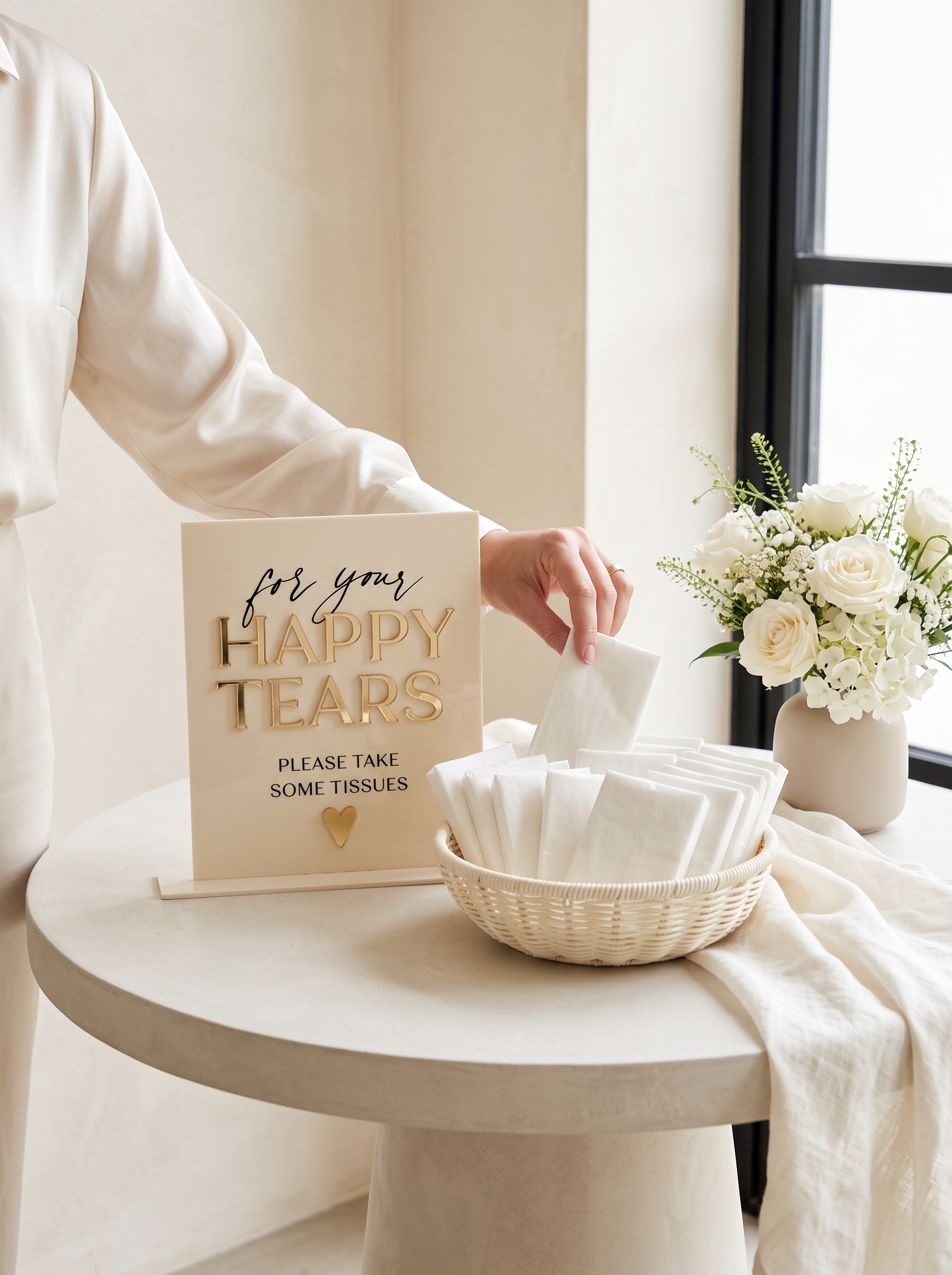 For Your Happy Tears Wedding Tissue Sign