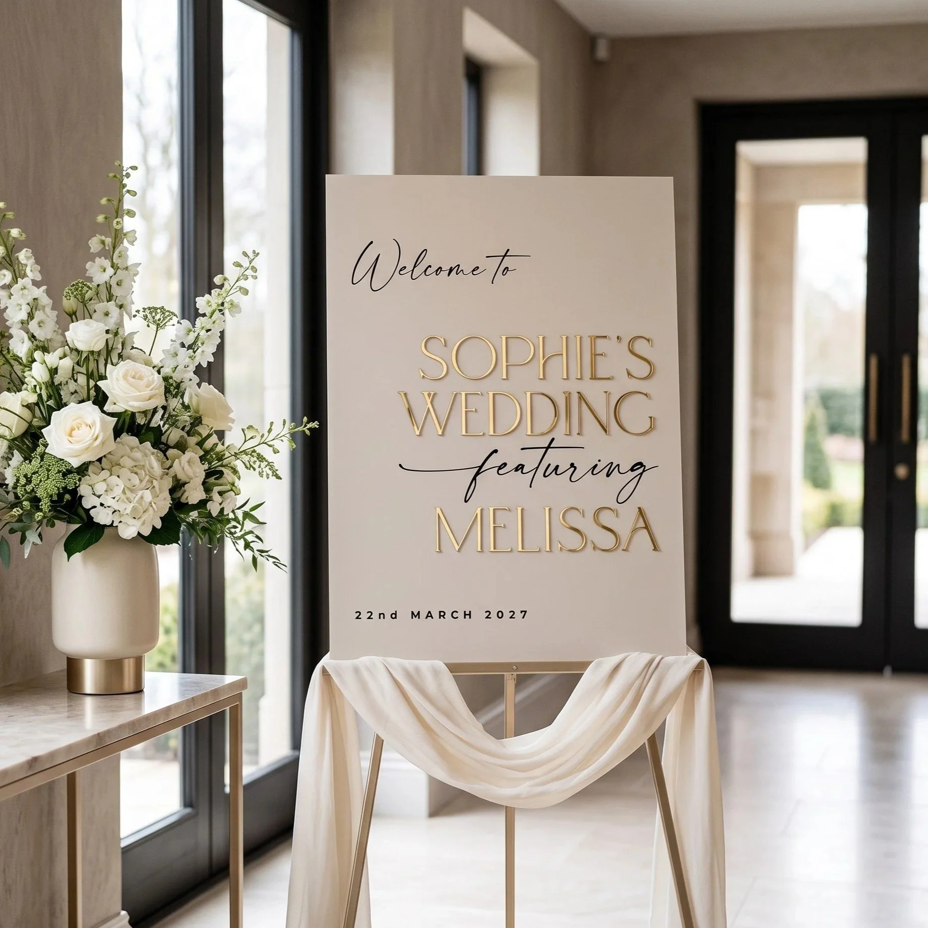 Personalised Featuring Acrylic Wedding Welcome Sign