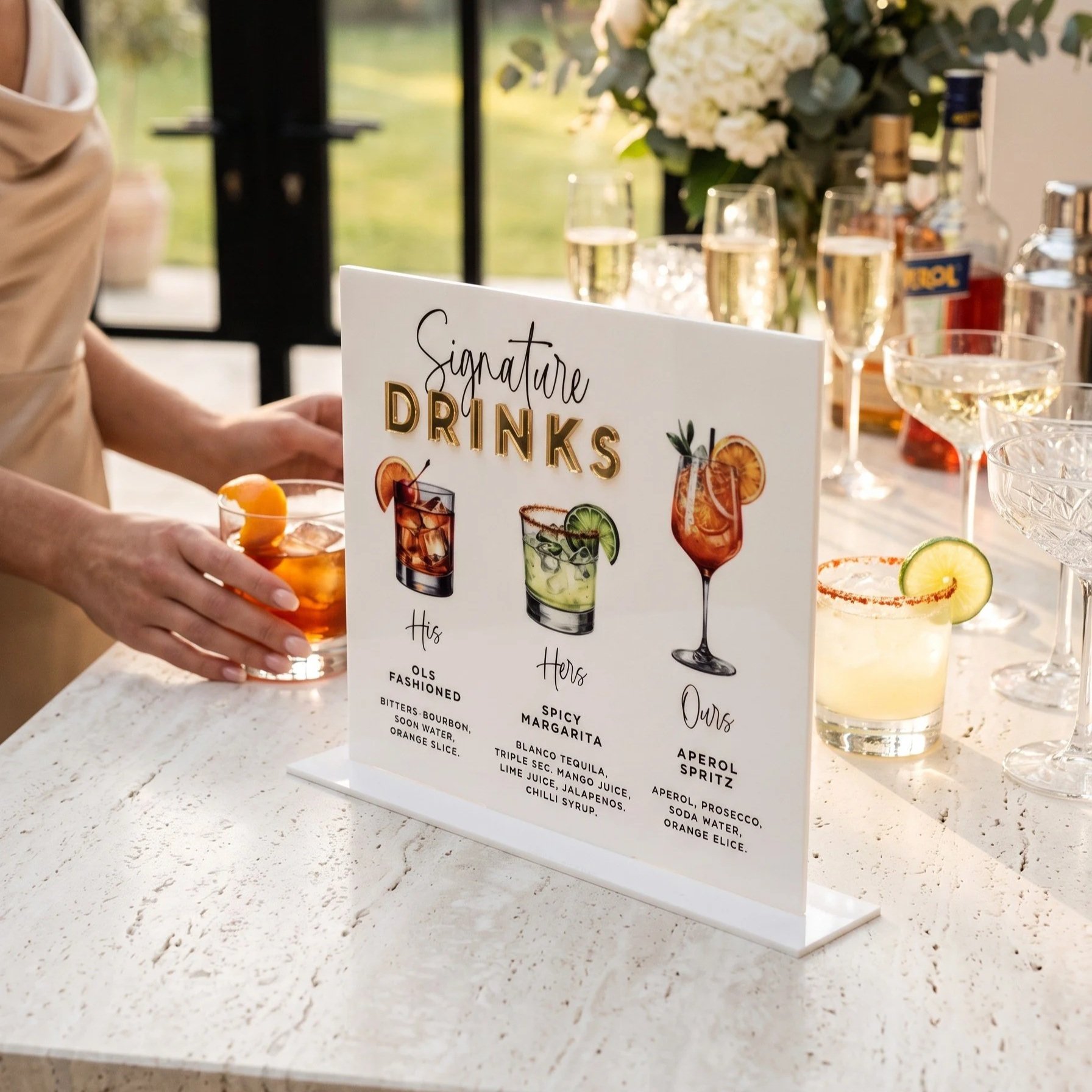 Personalised Signature Drinks Wedding Bar Sign