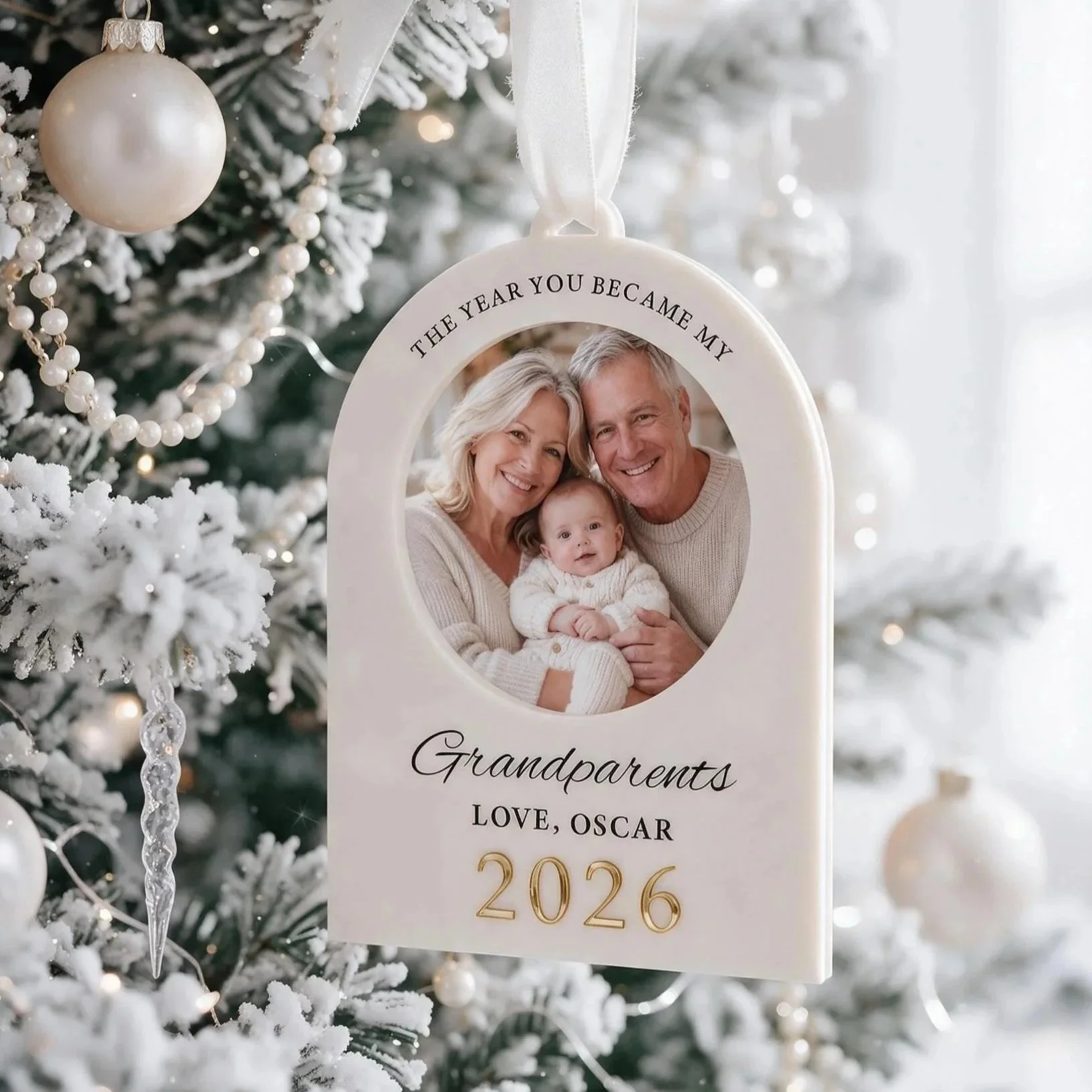 First Christmas as Grandparents Photo Bauble
