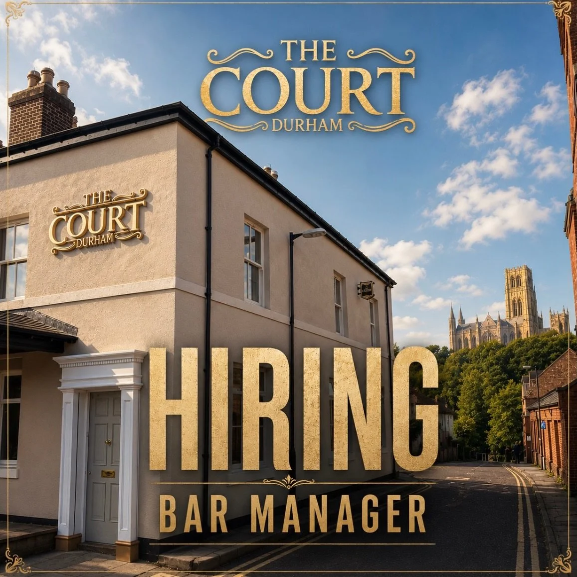 WE&rsquo;RE HIRING &ndash; BAR MANAGER

We&rsquo;re looking for an experienced Bar Manager to join the team at The Court, Durham.

The ideal candidate will have experience in:
&bull; Stock taking &amp; stock control
&bull; Rota management &amp; labou