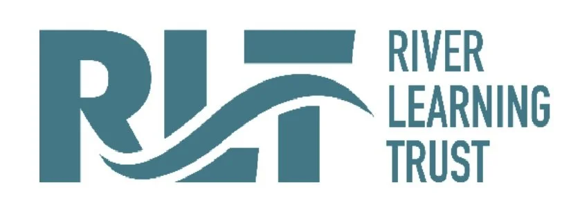 Logo of River Learning Trust with stylized river wave integrated into the initials RLT.