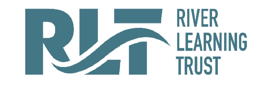 Logo of River Learning Trust featuring stylized letters RLT with a wave design and the organization's name to the right.