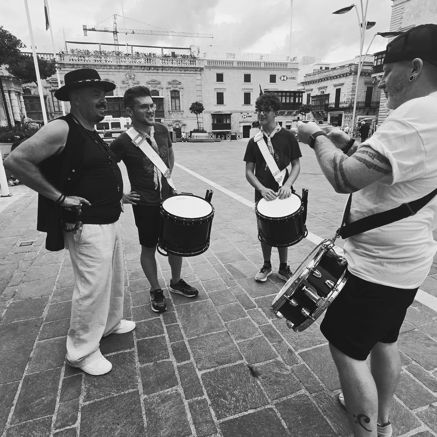 Getting ready for the parade. Celebrating @ymca_malta 50th anniversary and promoting our song. #songpromotion #newmusic #valetta #ymca #Malta