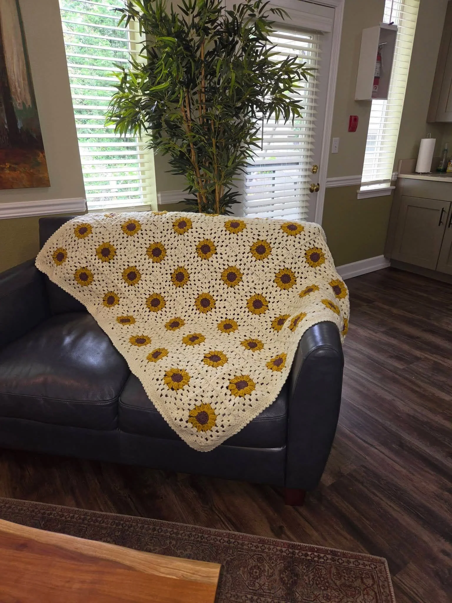Sunflower throw blanket