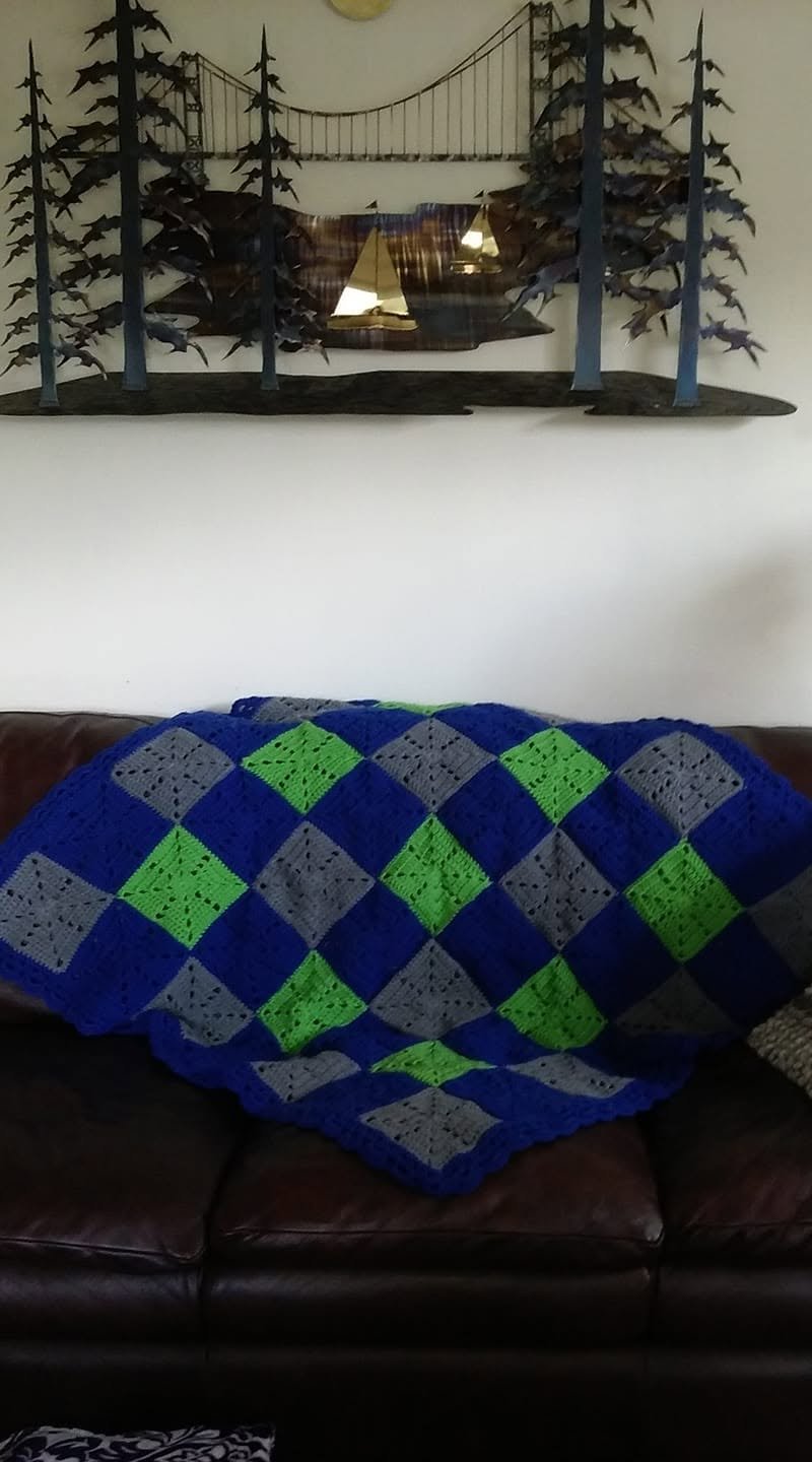 Gingham Granny Square Blanket