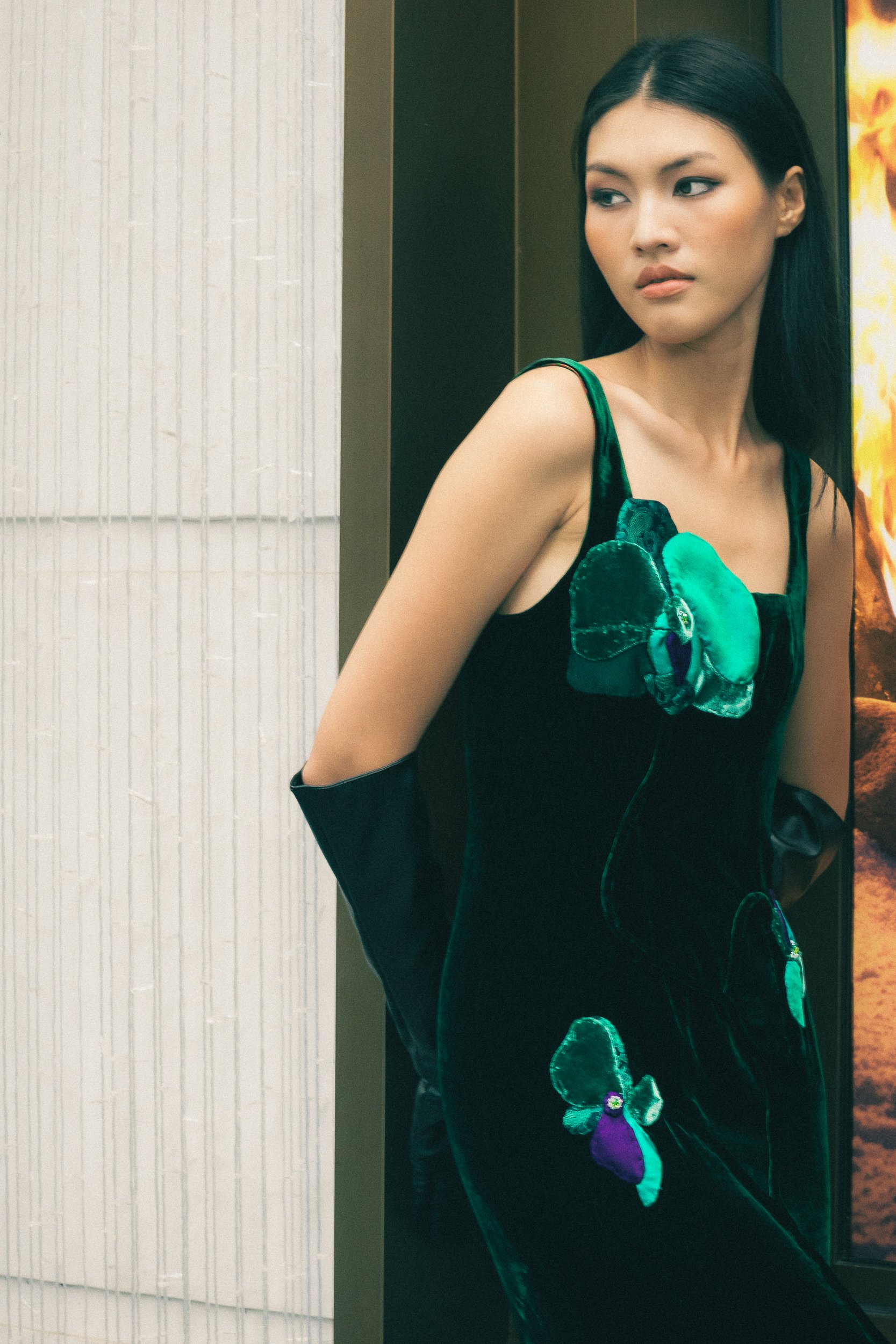 The wall outlasted the dress for texture. — Hanoi, Vietnam. 2025