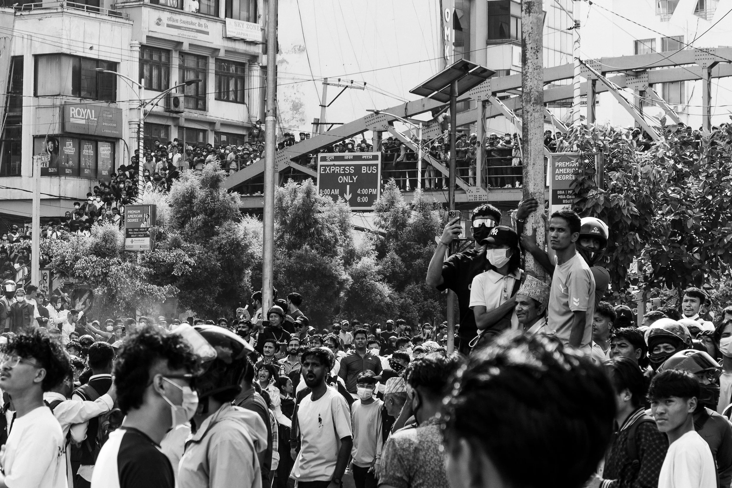 crowds at baneshwor place, kathmandu