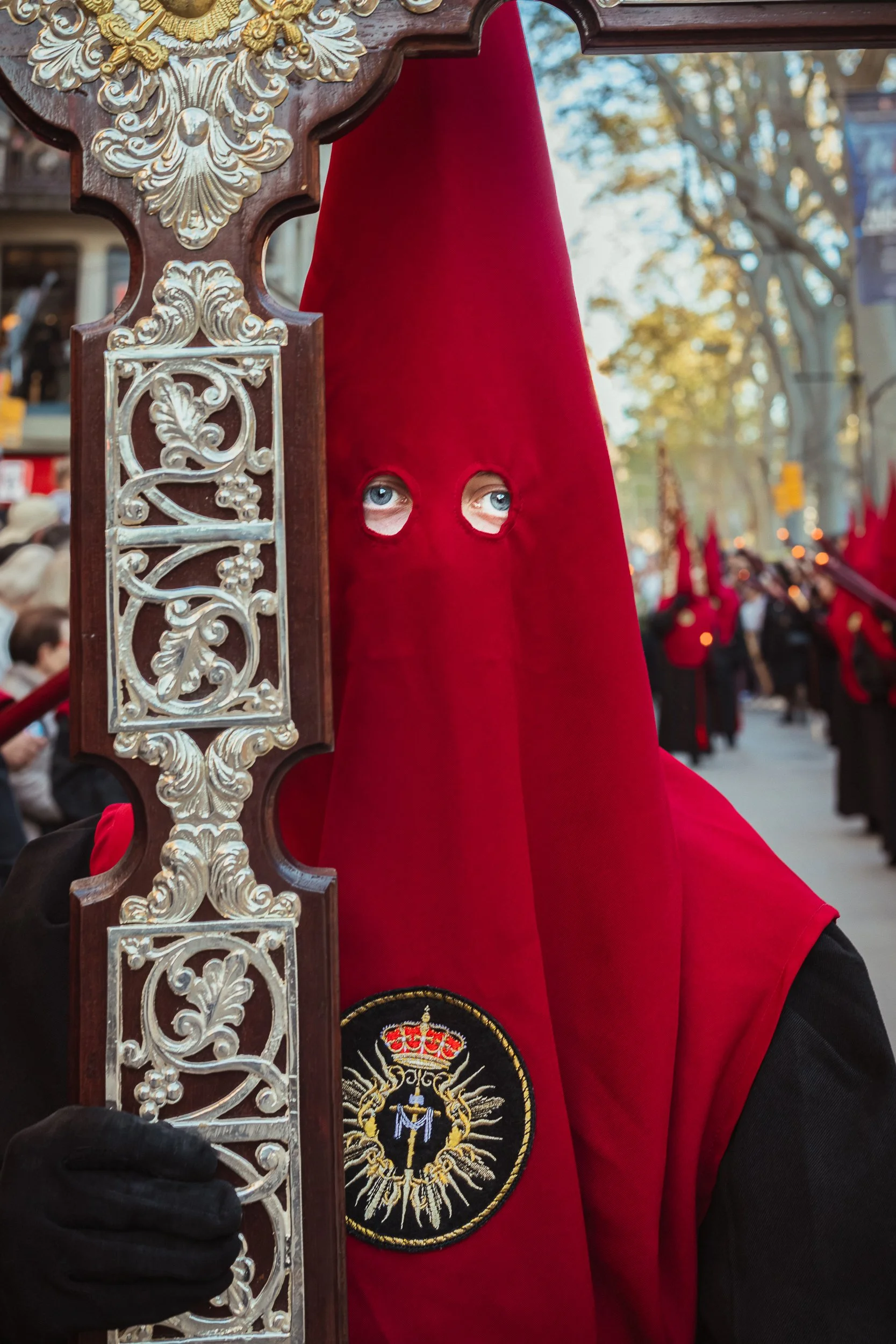 The costume covers everything except how nervous he is.
— Barcelona, Spain. 2026