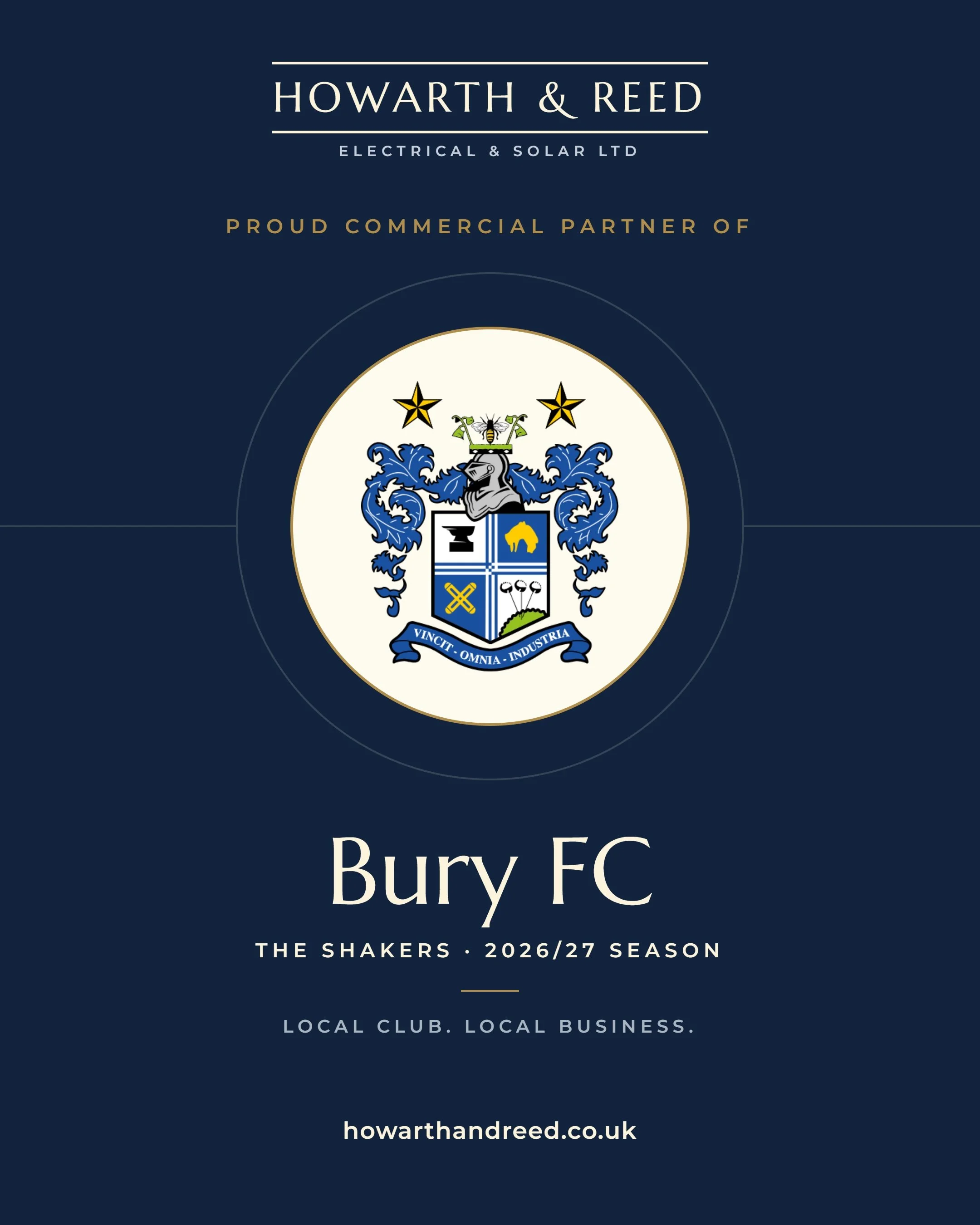 Proud to be backing Bury FC ⚽

We've been a commercial partner of the Shakers for a while now, and it's one we're really proud of. As a local business, supporting our local club and the community around it means a lot to us.

Thanks to everyone at Bu