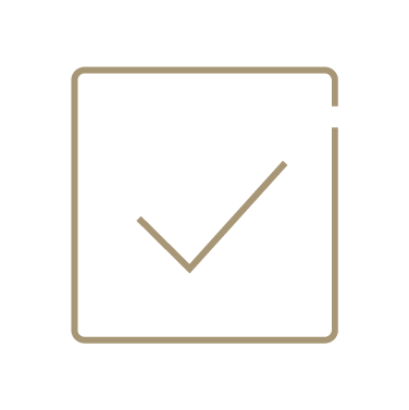 Outline of a checkbox with a checkmark inside.